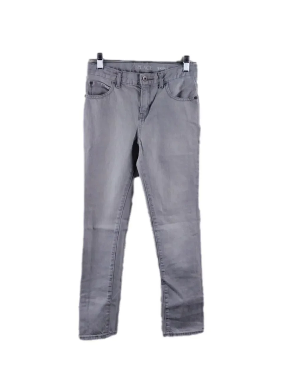Children's Place Light Grey Skinny Five Pocket Mid Rise Button Zipper Front Jean
